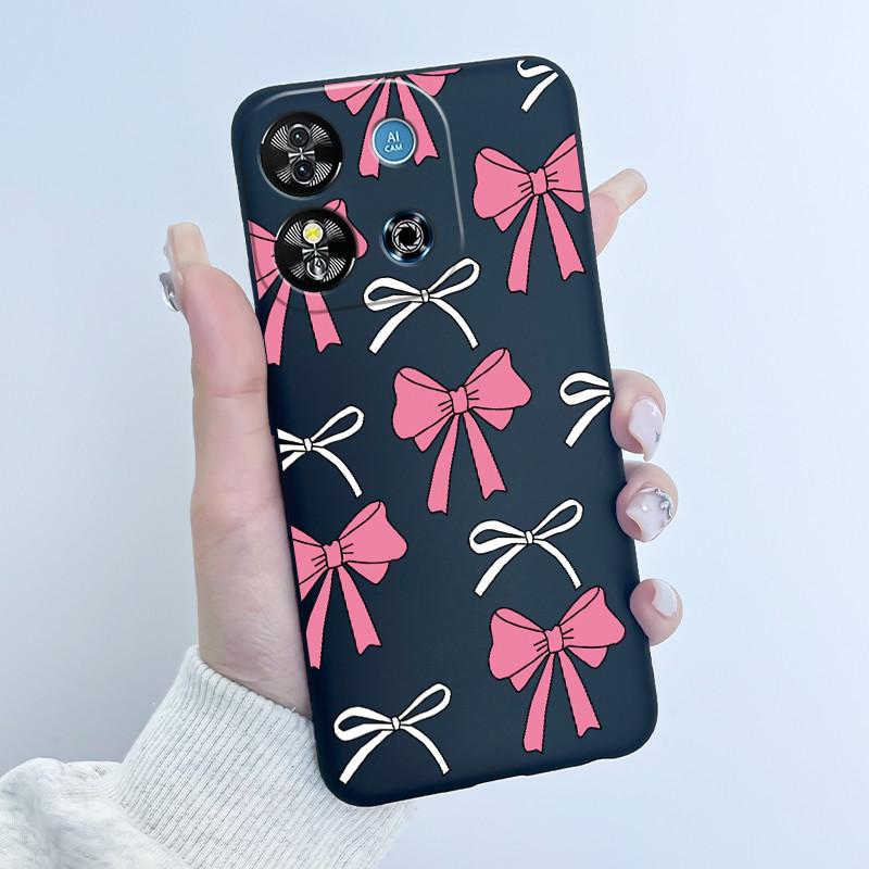 For Oukitel C57S C57 Pro Plus Ultra Case BLU J12 Back Cover Cute Love Heart Rabbit Black TPU Soft Silicone Protective Phone Case