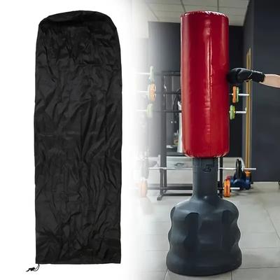 Robuste schwarze Outdoor-Boxsack-Staubschutzhülle - Freistehender Schutz für schwere Säcke, Boxtraining