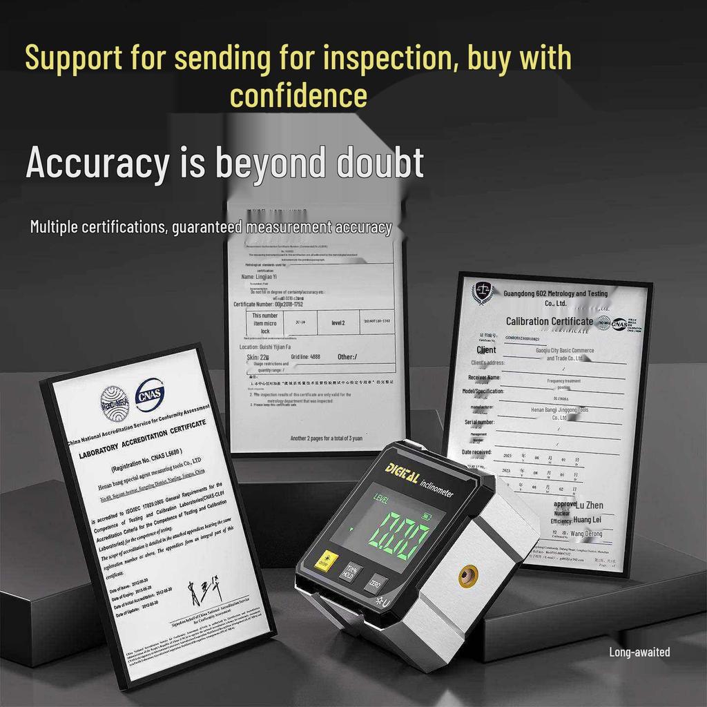 Digital Precision Inclinometer: Spirit Level & Angle Ruler with High-Precision Display