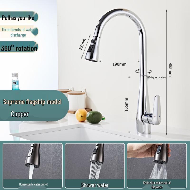 Handun Pull-Out Swivel Kitchen Faucet