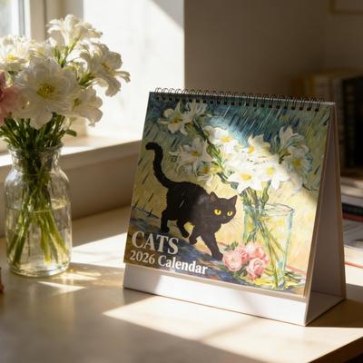 Cat Calendar 2026 Jan Dec Wall Planner Cat Monthly Calendar 2026 Adorable Healing for Home Living Room Study Room Classroom