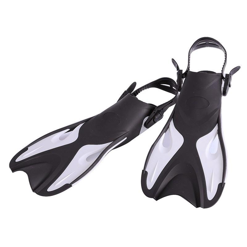 Adjustable Open-Heel Swim Fins Kids Size 24-36 TPR PP POM Short Frog Snorkeling Diving Gear