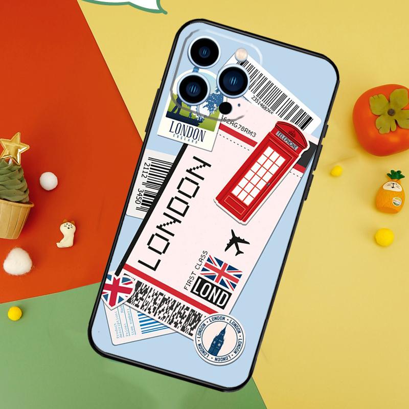 Travel Boarding Pass Tokyo Case For iPhone 15 16 11 13 12 14 Pro Max Mini X XR XS 7 8 Plus Back Cover Shell