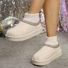 New winter thick-soled suede knitted warm snow boots women's plush thickened wool snow boots