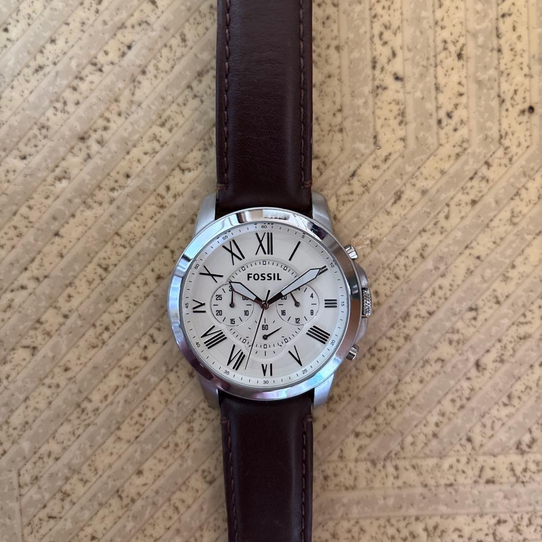 Used FOSSIL Men s Watch Quartz Chronograph Brown Leather Fossil