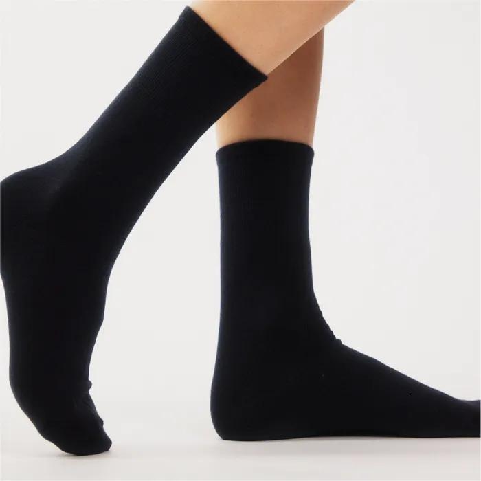 Black Solid Color Long Socks