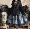 Gothic Lolita JSK Lolita Jumper Skirt with and Lace Up Sickly Princess Mori Princess Idol Size M [XHSUKADO] 2-Piece Cape, Ribbon, Dress, Women's