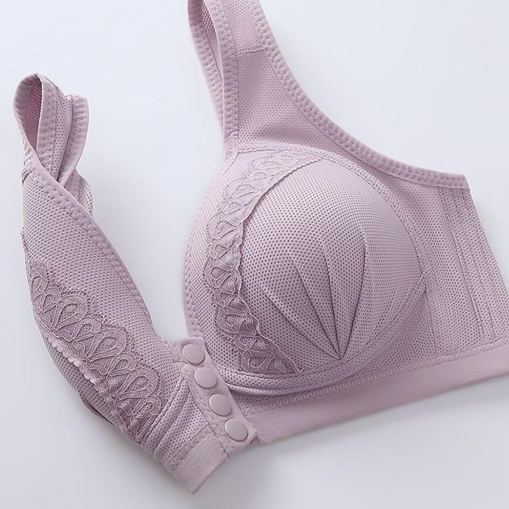 Large-sized Front-buttoned Bras for Women Breathable and Comfortable Underwear Lace-up and Bras Without Underwire