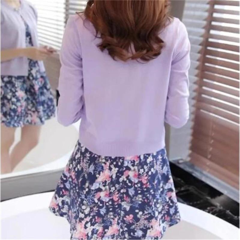 Fashion Women Sweater Cardigan Thin Outerwear Short Short Design Sweater Long Sleeve Small Cape Blusa Feminina