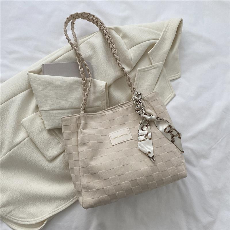 Sac avancé pour étudiantes, sac en toile à ruban à bandoulière unique pour les cours, sac fourre-tout de grande capacité pour les déplacements domicile-travail