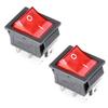 Fielect 2Pcs ON/Off Boat Rocker Toggle Switch 6 Pins 2 Position AC 250V/16A 125V/20A Toggle Switch with Red Light