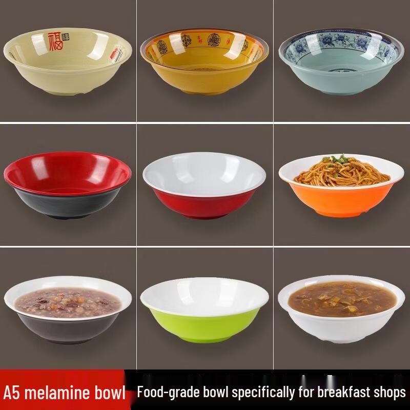 Diruien Melamine Commercial-Grade Soup and Rice Bowls
