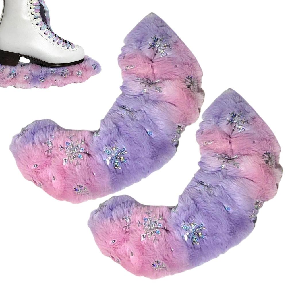 1 Pair Soft Flannel Ice Skate Guards Moisture-Wicking Skate Blade Protectors For Hockey & Figure Skates, Youth Adults Men Women
