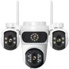 ICsee 360° Rotating WiFi Surveillance Camera with Triple-Lens, Triple-Screen, and Human Detection