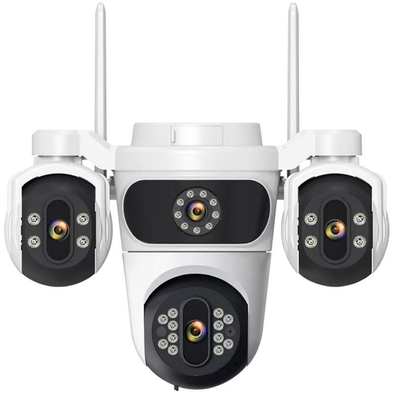 ICsee 360° Rotating WiFi Surveillance Camera with Triple-Lens, Triple-Screen, and Human Detection