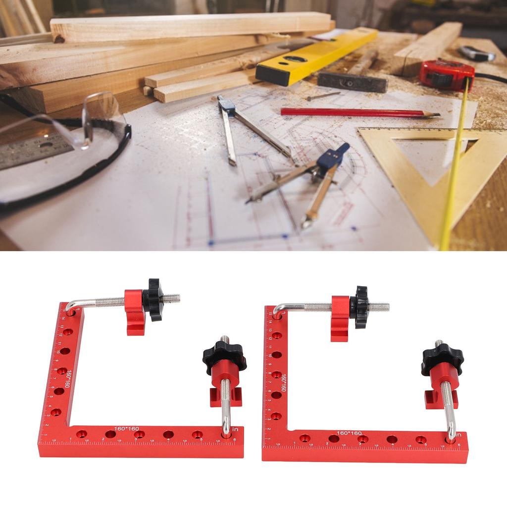 2 Set 160 X 160mm Clamping Squares Aluminum Alloy 90 Degree Corner Clamp Set Metric and Imperial Sca