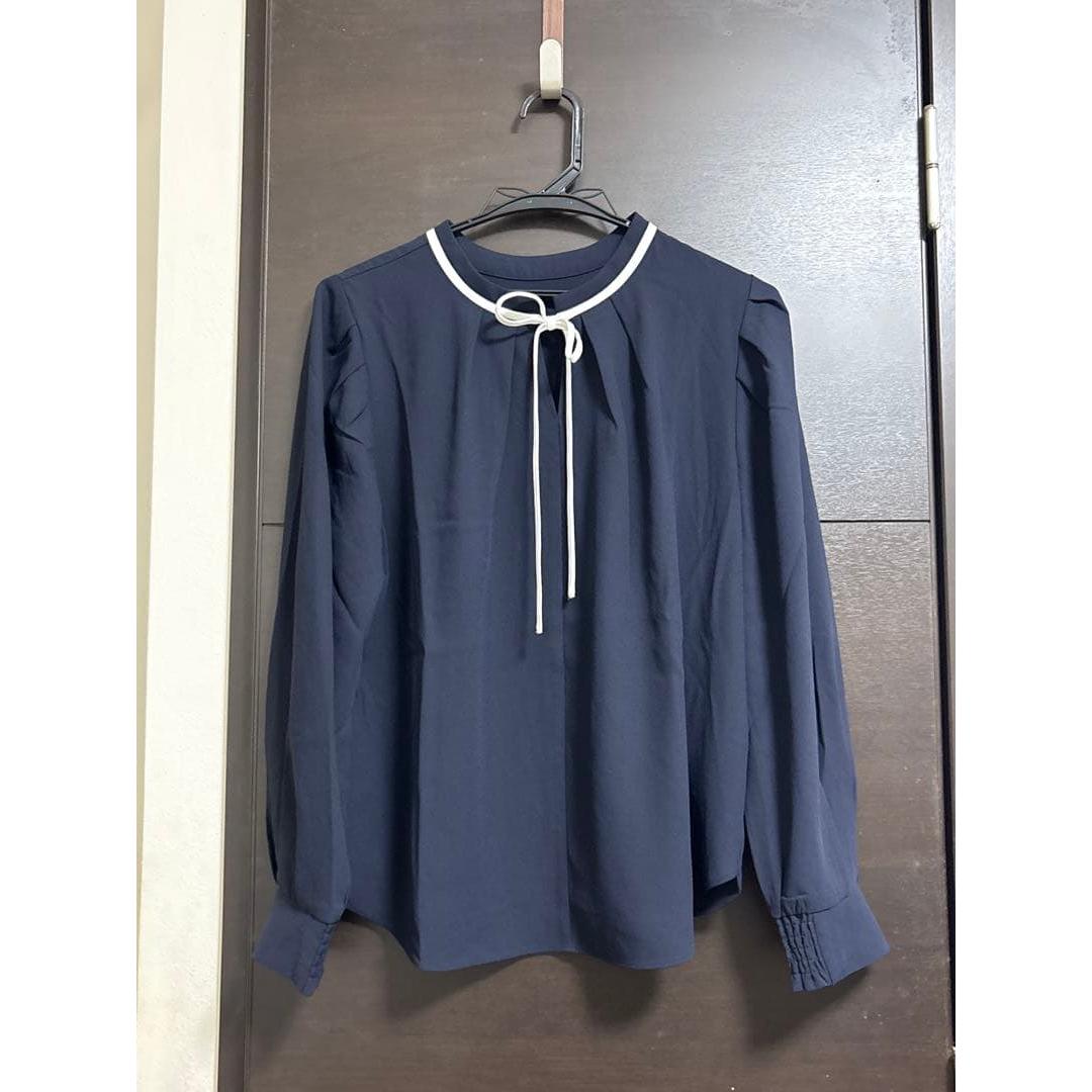 [Front and back 2WAY] Colored ribbon blouse/for commuting Rope Picnic with tag фото