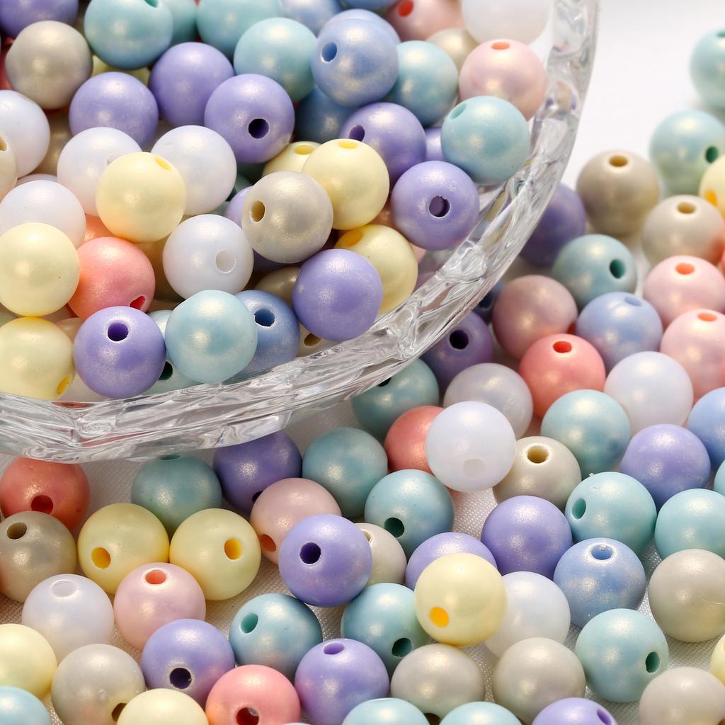 30-100Pcs/lot 6-12mm Round Acrylic Matte Beads Loose Spacer Beads For Necklace Bracelets DIY Jewelry Making Supplies Accessories