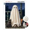 Halloween pearl painting handmade diy art white sheet cats night porch fireflies pearl home decoration painting