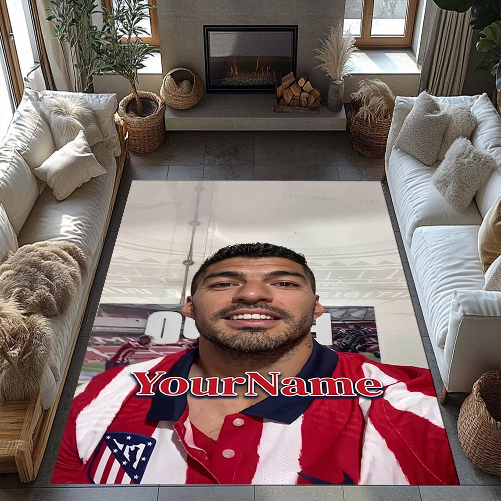 Atletico Madrid Personalized Name Carpet Perfect for Living Rooms Kitchen Outdoor Hallway Anti-slip Rug Office home decor Perfect Gift for Women/Men