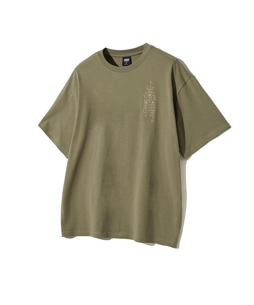 GAKKAI UNIONS Sunshine Embroidered Short Sleeve T-Shirt Olive