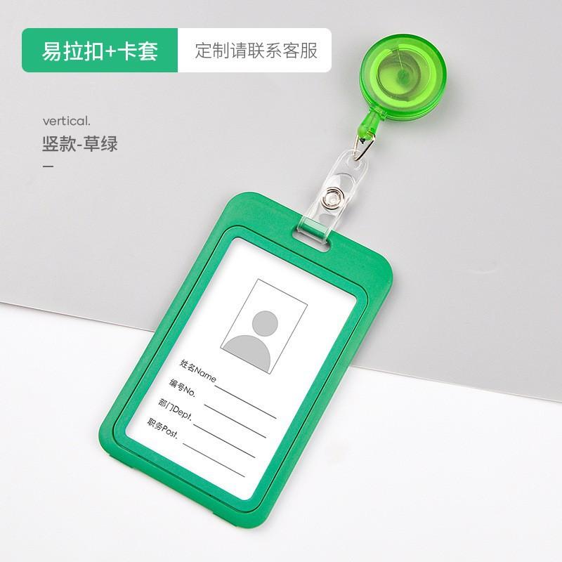 ID Name Badge Credit Card Holder Employee's Staff Work Card Cover with Retractable Badge Reel Pass Bus Card Sleeve