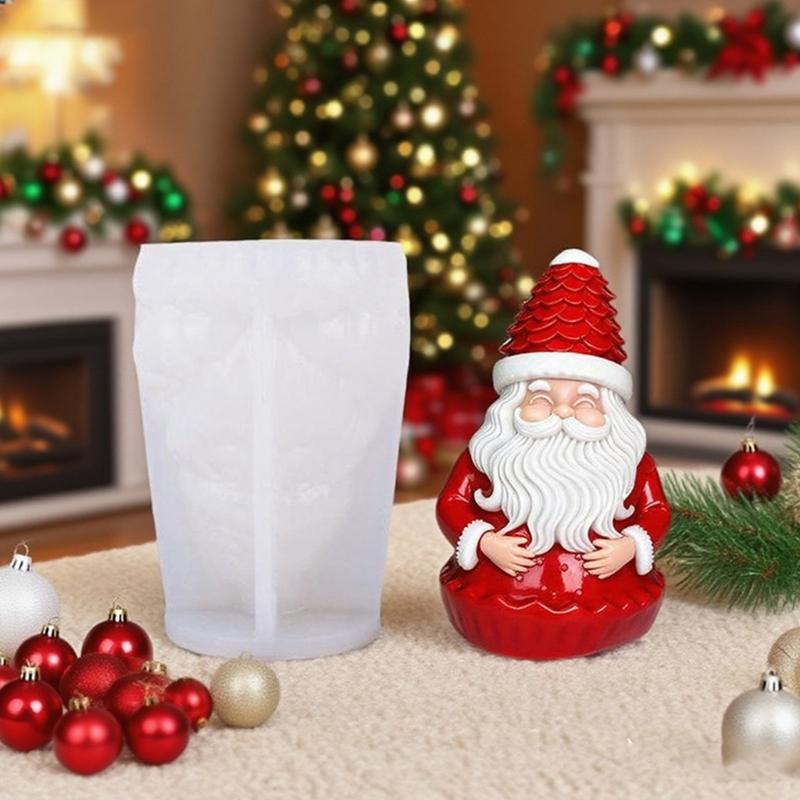 Santa Clause Silicone Mold Christmas Theme Candle Silicone Mould For Epoxy Resin Craft Handmade Candle Soap Chocolate