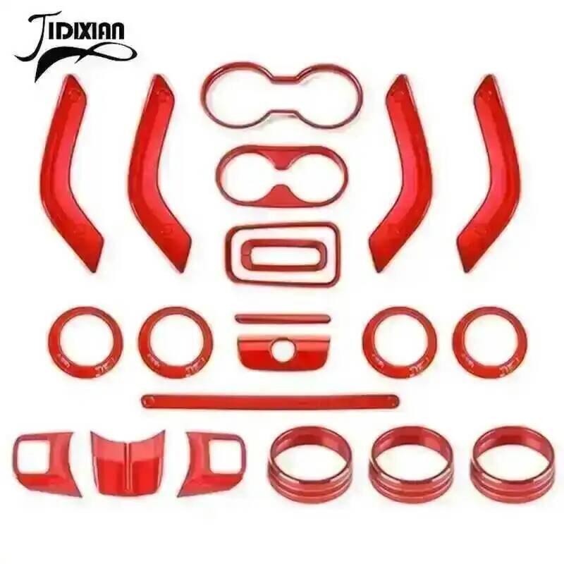 21 PCS Car Steering Wheel Air Conditioning Vent Gear Cup Holder Interior Decoration Accessories for Jeep Wrangler JK 2011-2017
