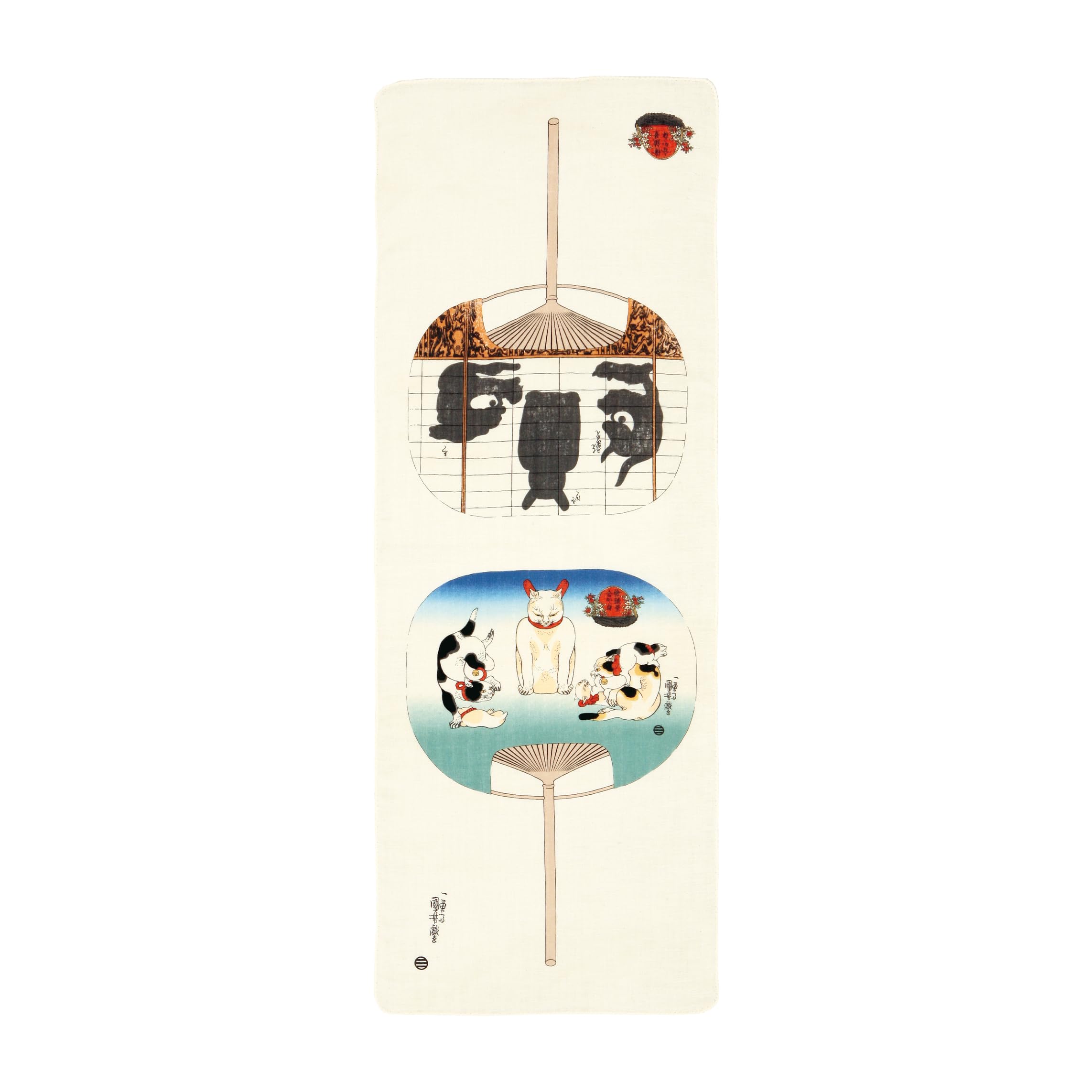 Yamamoto Jin Shoten Double Gauze Tenugui Tenugui Kakami Uchiwa Purely Made in Japan (Official) - Ukiyo-e (Kuniyoshi)