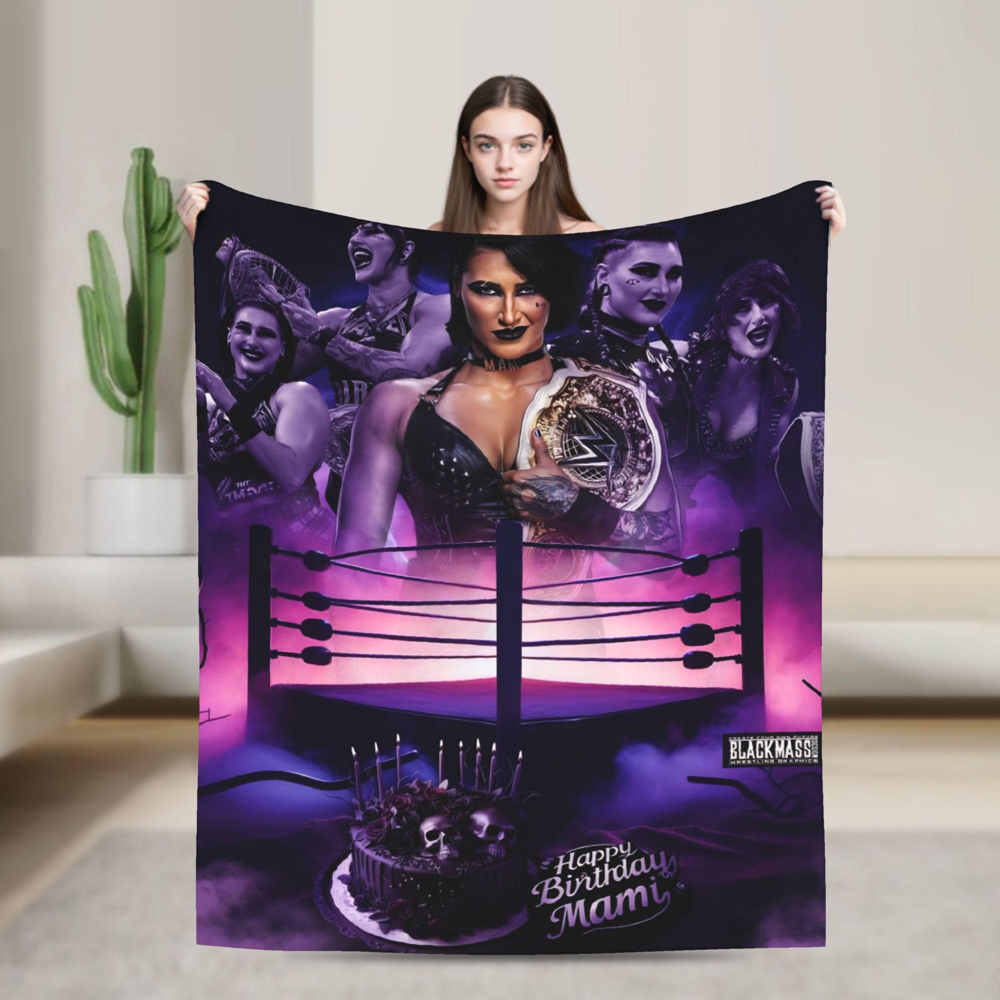 Rhea Ripley  Blanket  Camping Flannel Throw Blanket For Outdoor Warm Soft Custom DIY Quality Bedspread Gift Idea 30x40in