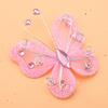 24 Stück Durchscheinendes Netz Draht Glitzer Schmetterling Hochzeitsfeier Kleiderdekoration DIY Zubehör Rosa