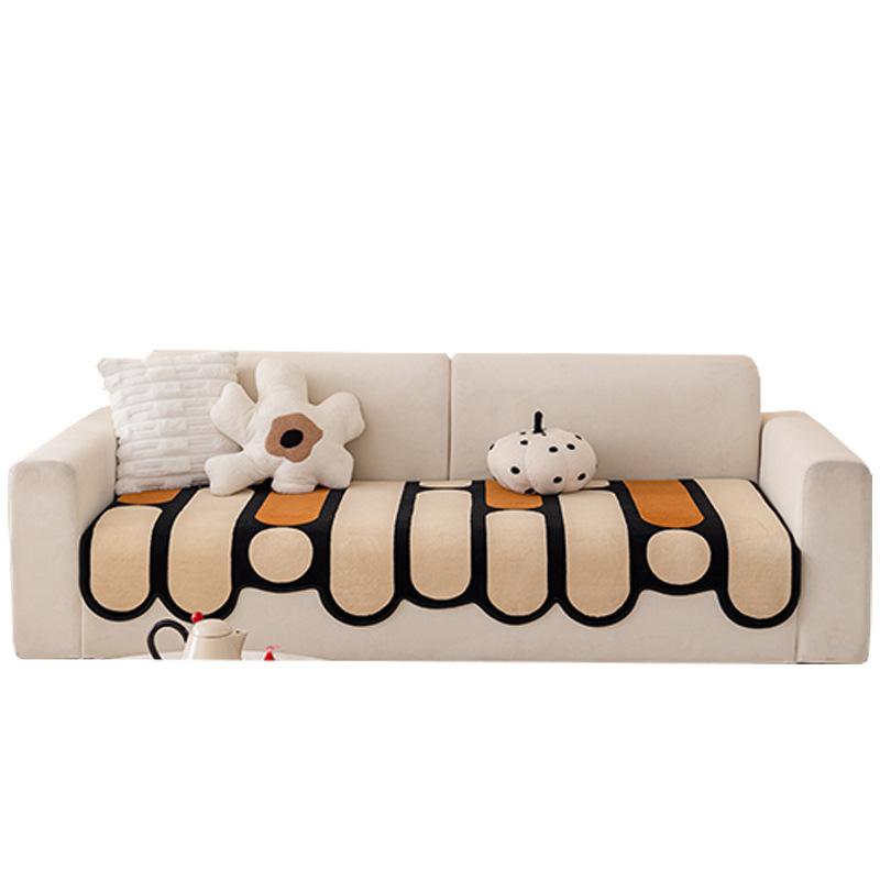 Plush Irregular Special-Shaped Sofa Cushion Autumn And Winter Advanced Feeling New Straight-Breasted Leather Special Sofa Cover Cover Cloth