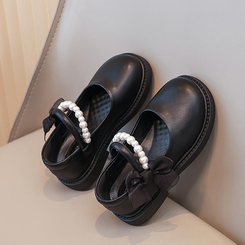 Mädchen Prinzessin Schuhe Kinder Sommer kleine Lederschuhe Perle Mary Jane Frühling und Herbst Schuhe 2025 neue einzelne Schuhe Mode
