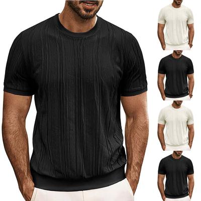 Herren Sommer Casual Kurzarm T-Shirt Rundhals Strickhemd