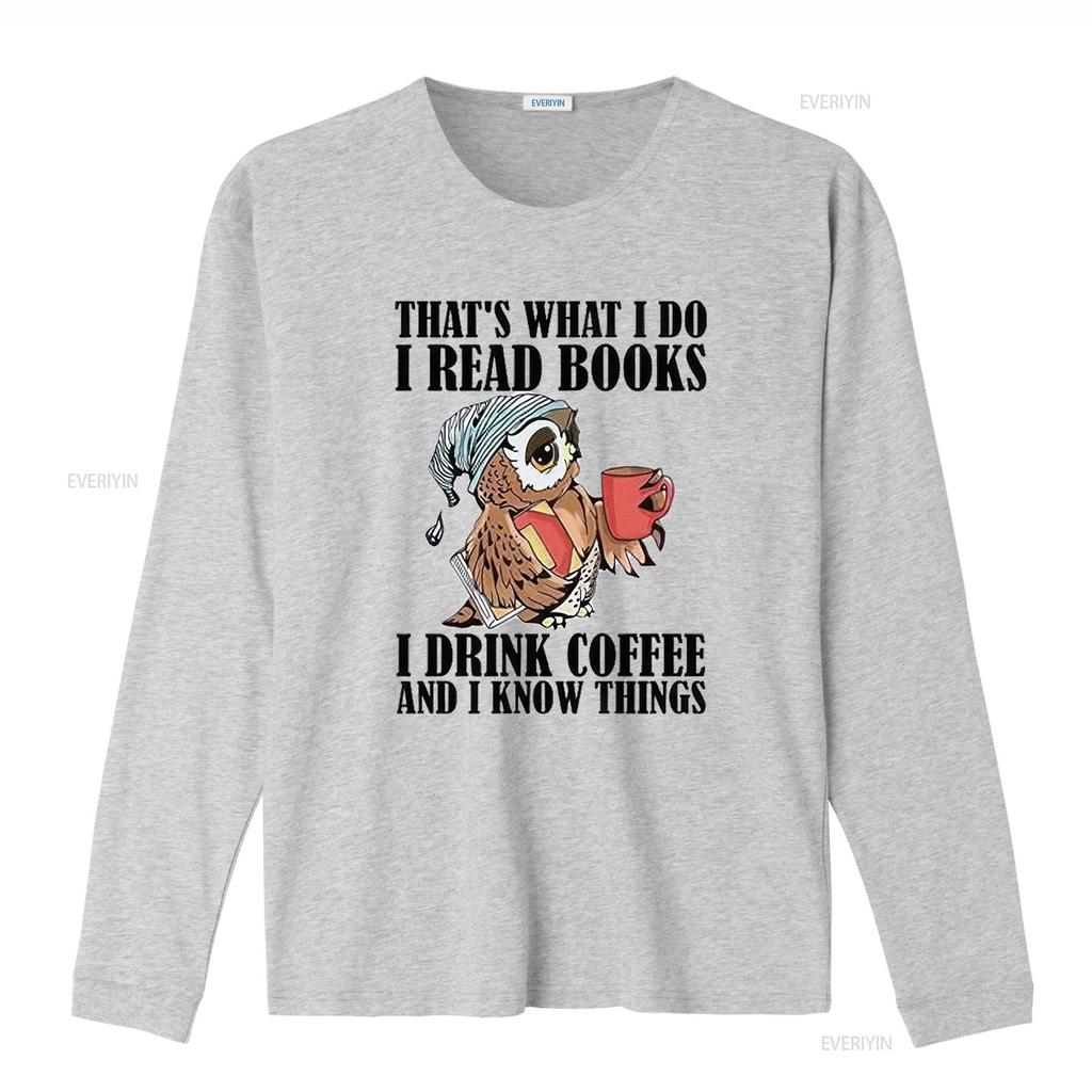 Women T Shirt That S What I Do Read Books Drink Coffee And Know Things Print Round Neck Tops  Casual Vintage Washed Slightly