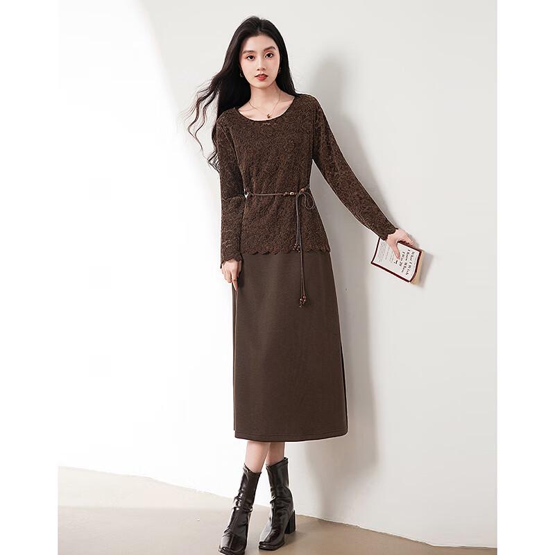 Elegantes Damen-Set mit Langarm-Oberteil und Kleid