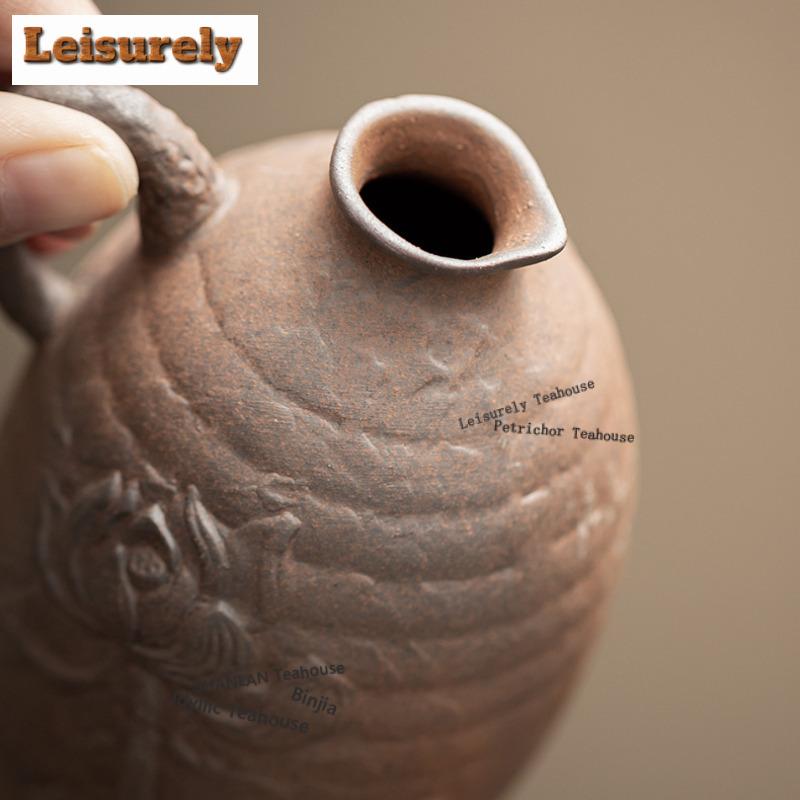 Ancient Style Old Rock Clay Vase Aesthetic Cachepot Terrarium Plant Pot Household Flowerpot Tea Ceremony Accessories Ornaments