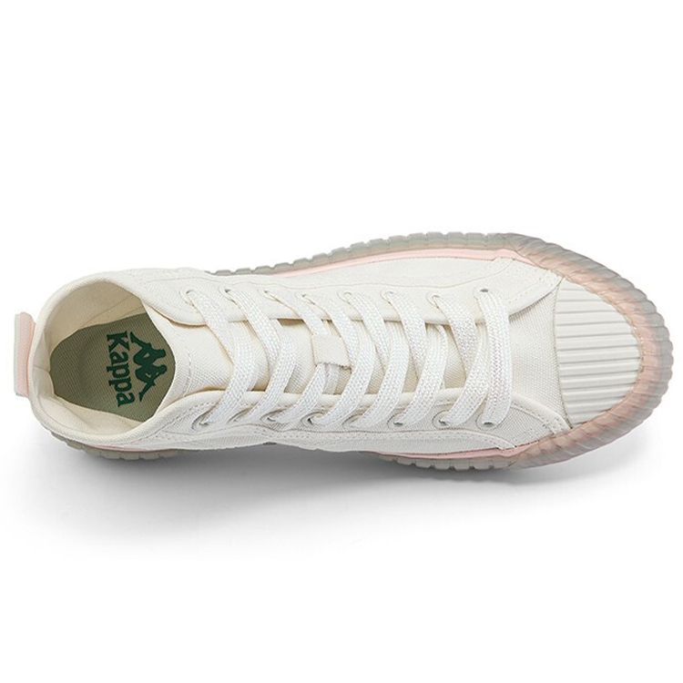 Kappa Trendy Comfortable Non-Slip Wear-Resistant Lightweight Breathable High-Top Canvas Shoes Women sneaker White Pink K0C25VS14-012