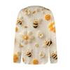 Womens Casual Vintage Floral Print Long Sleeve Cardigan Button Front Lightweight Knit Sweater Jacket