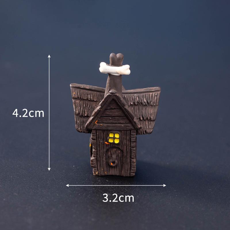 Halloween Mini Resin Figurine Scary Skull Coffin Chair House Decor for Haunted House Indoor Outdoor Party Prop