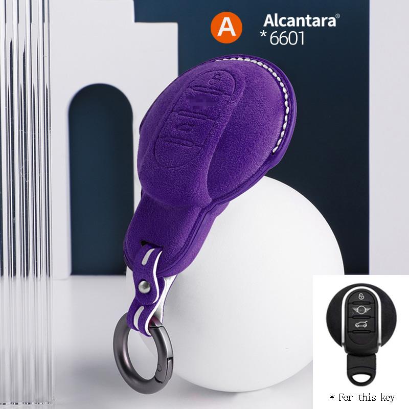 Alcantara Suede Car Key Case Cover For BMW Mini COOPERS ONE JCW CLUBMAN F56 F55 F54 F57 F60 R55 R56 R57 R58 R59 R60 S Roadster