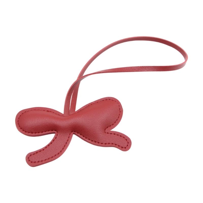 Leather Bowknot Keychain Purse Charm Fashionable Bag Accessories Bag Pendant PU Texture Suitable for Women Girls Present