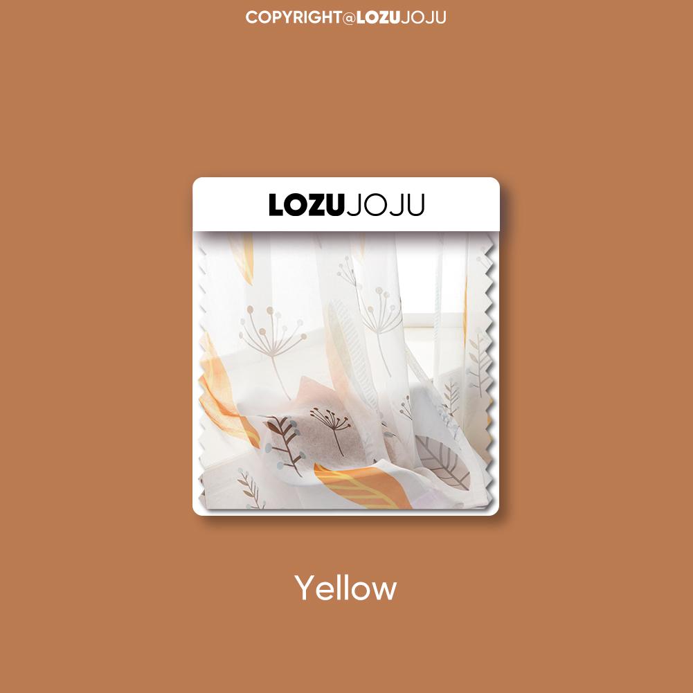 

1PC 70-80% Blackout Мінімалістичні Сучасні скандинавські рослинні штори з друкованими поліестеровими волокнами Прозорі штори для домашнього декору Вітальня Спальня LOZUJOJU Tulle-100x260cm жовтий