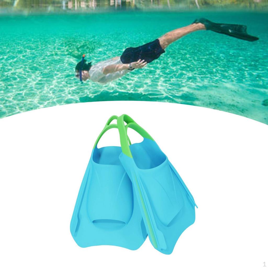 1 Pair Swim Flippers Nonslip Scuba Diving Fins Training Soft Silicone Short Design for
