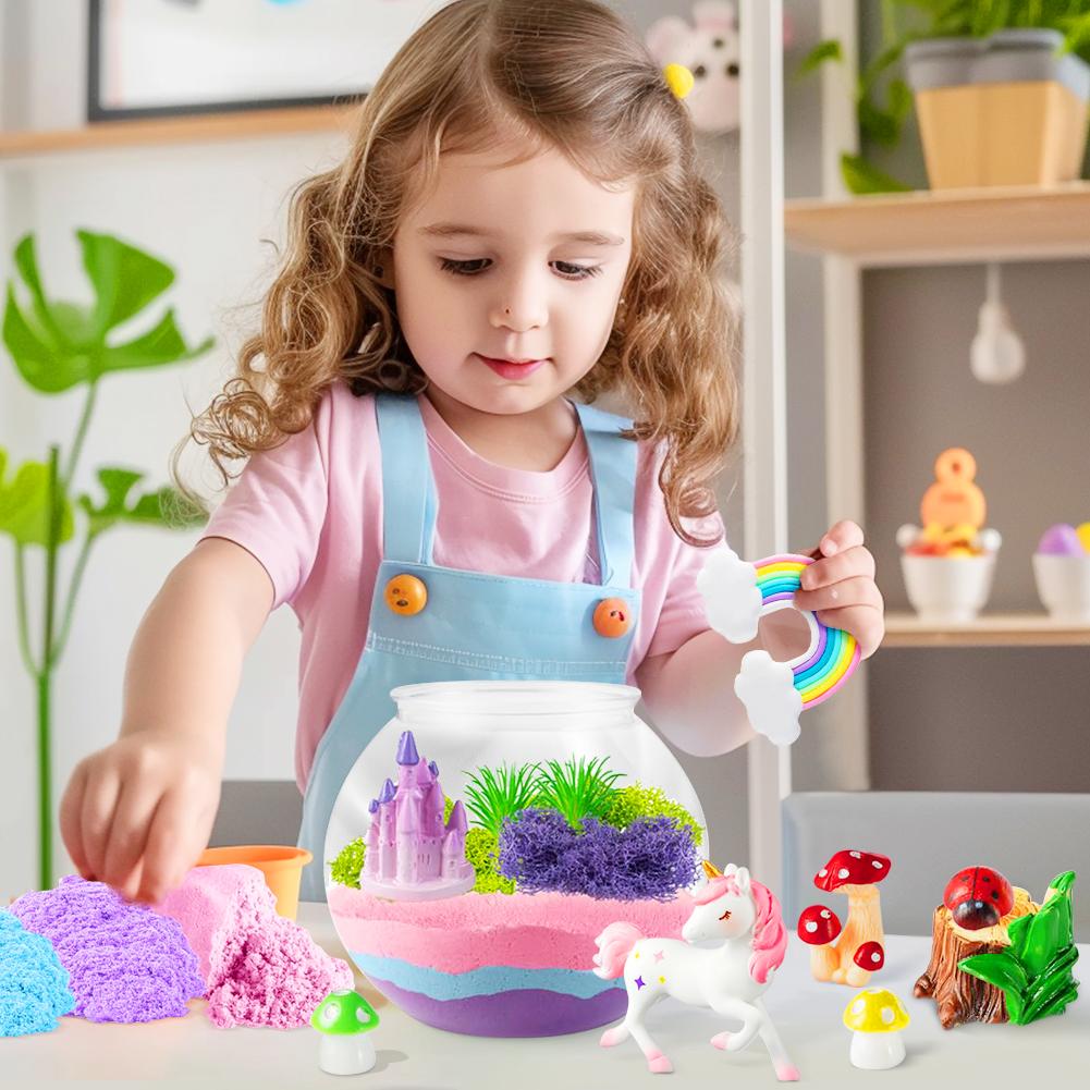 Light Up Terrarium Kit Terrarium Craft Kit with Remote Control Creative Educational Toy Multi-Function DIY for Kids Ages 5-12