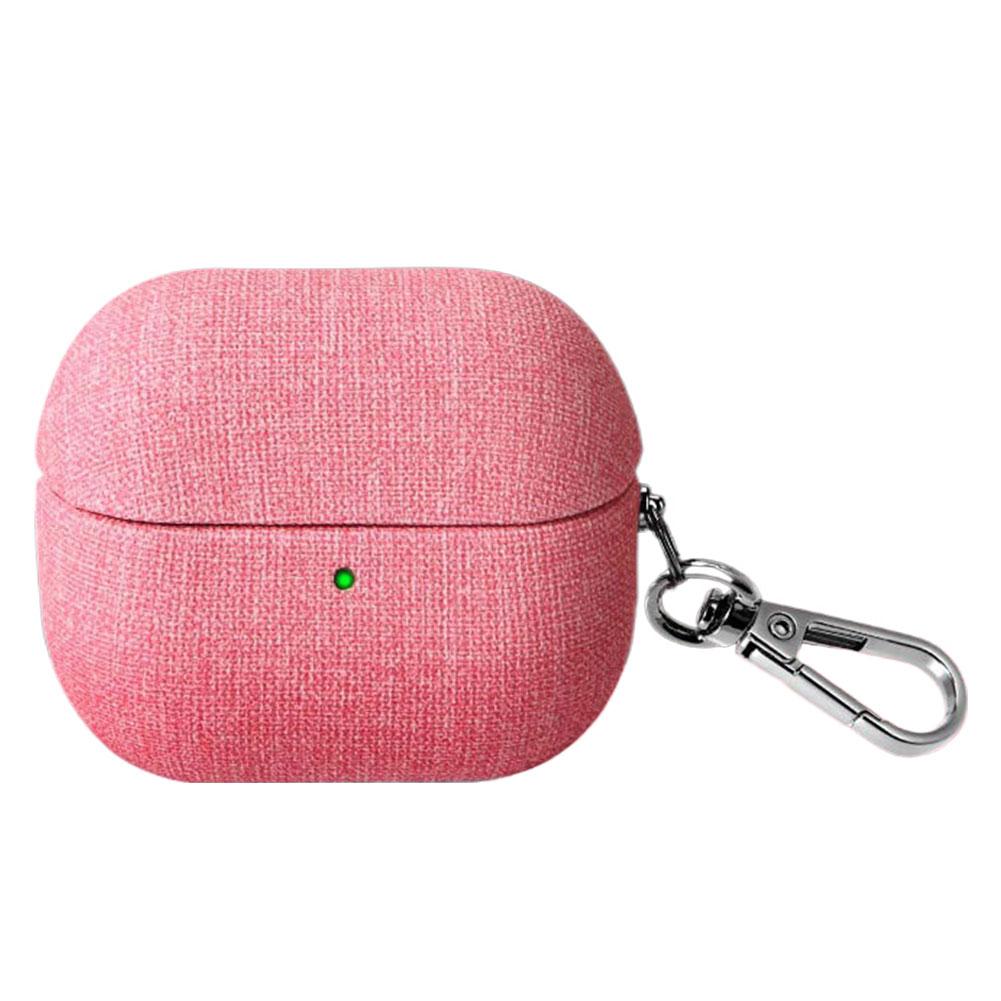 Solid Color Coarse Cloth Pattern Fabric Hard Case For Samsung Galaxy Buds3 Pro&Buds 3 Bluetooth Earphone Protective Shell Cover