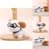 Cute Animal Plush Dog Hang Tag With Short Pile Fabric For Bags