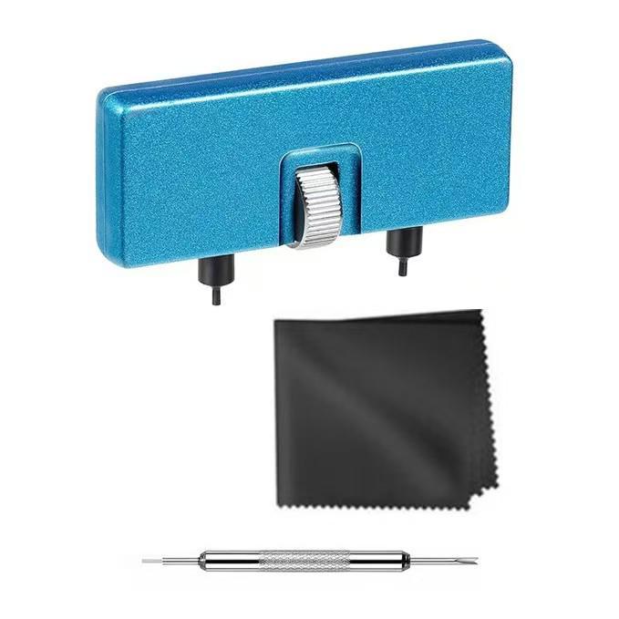 3-Piece Watch Repair Tool Set: Stand, Two-Pronged Case Opener, Tweezers for Strap Changes