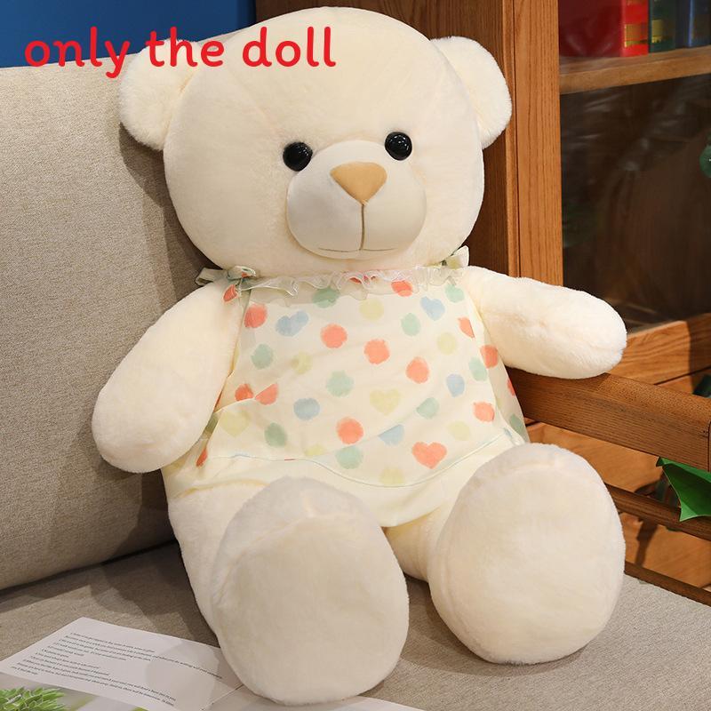 Doll Bear Plush With Love Heart Printed Dress Decoration For Bedroom Decoration