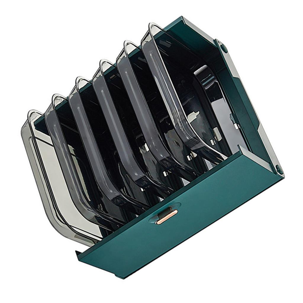 Kitchen Side Dishes Punch Free Foldable PET 6 Layers Wall Mounted Organization Rack Cooking Plates Storage Shelf Light